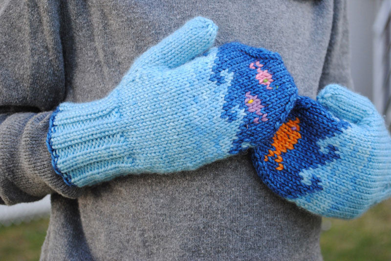 Fish in the Sea Mitten Knitting Kit