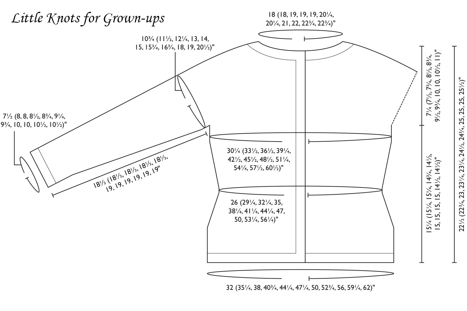 Schematic for Little Knots for Grown-ups pattern